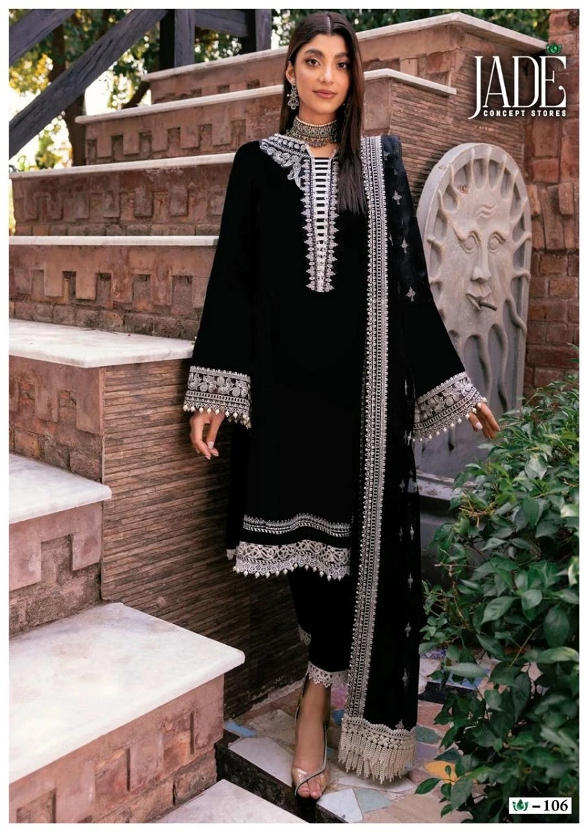 Jade Bin Saeed Black and White Lawn Cotton Wholesale Pakistani Salwar Suit Catalog — Wholesale Salwar Suits, MPA wholesale from Surat - Gallery Image 3